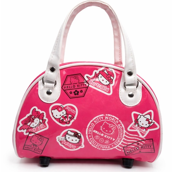 Hello Kitty Handbags - Hello Kitty Pink Mini Bag Sanrio Kawaii Y2K Kids Purse Travel Stamp